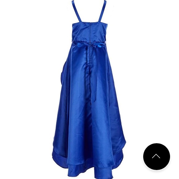 Rare Editions Royal Blue High Low Dress Big Kids Size 16 - Picture 2 of 2